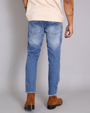 Msm Studio Denim Regular fit Slavato con taglio