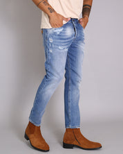 Msm Studio Denim Regular fit Slavato con taglio