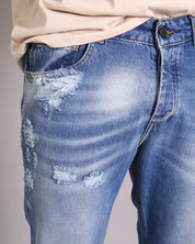 Msm Studio Denim Regular fit Slavato con taglio