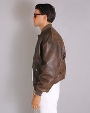 Msm Studio Oversize Leather Bomber Old America