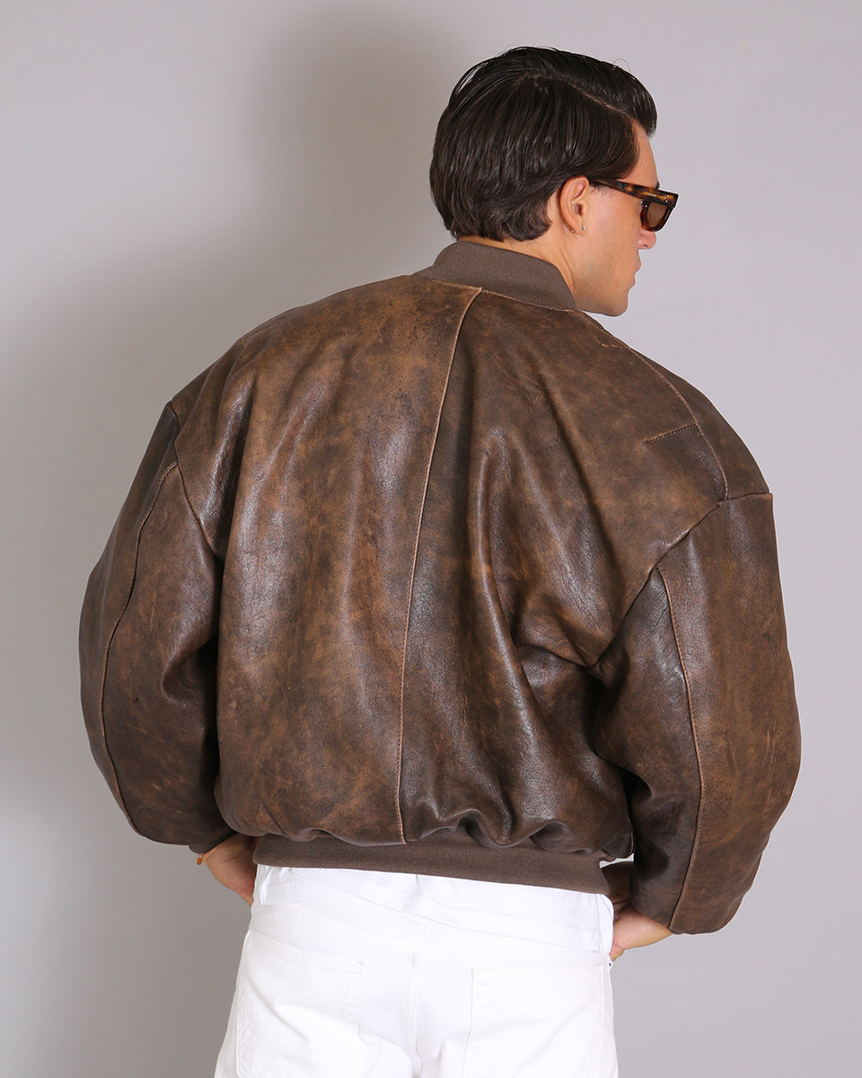 Msm Studio Oversize Leather Bomber Old America