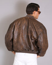 Msm Studio Oversize Leather Bomber Old America