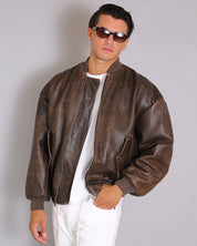 Msm Studio Oversize Leather Bomber Old America