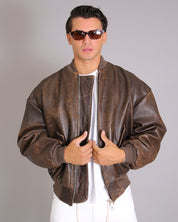 Msm Studio Oversize Leather Bomber Old America