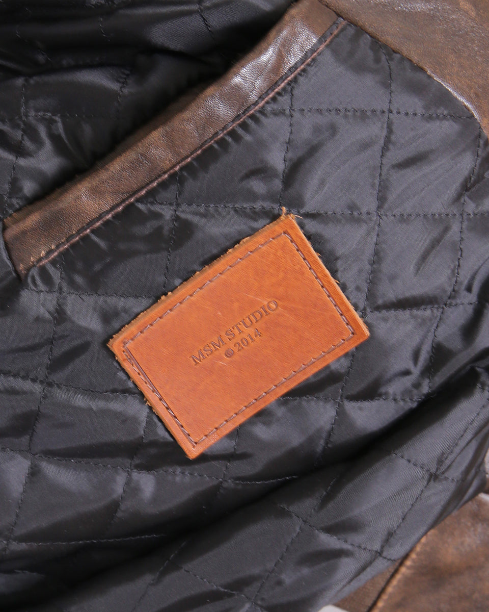 Msm Studio Oversize Leather Bomber Old America