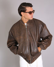 Msm Studio Oversize Leather Bomber Old America