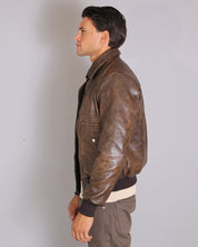 Msm Leather Jacket With Pockets Old America