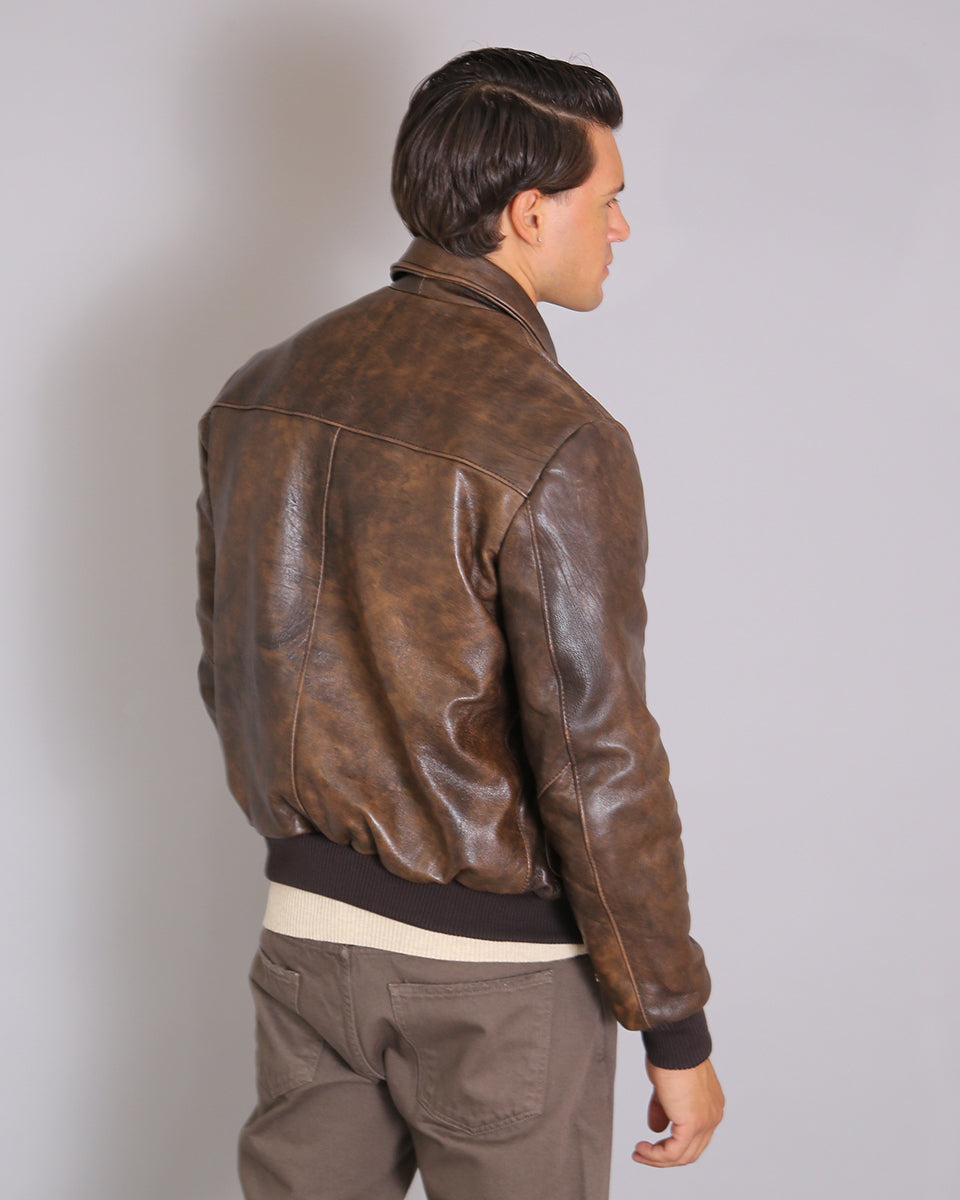 Msm Leather Jacket With Pockets Old America