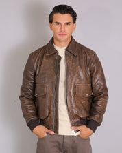 Msm Leather Jacket With Pockets Old America