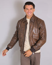 Msm Leather Jacket With Pockets Old America