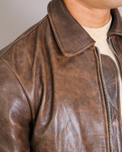 Msm Leather Jacket With Pockets Old America