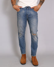 Msm Studio Denim Regular fit sandblasted with cut 