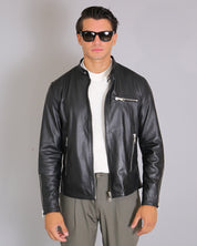 Msm Studio Leather Jacket with Korean Collar 