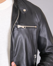 Msm Studio Leather Jacket with Korean Collar 