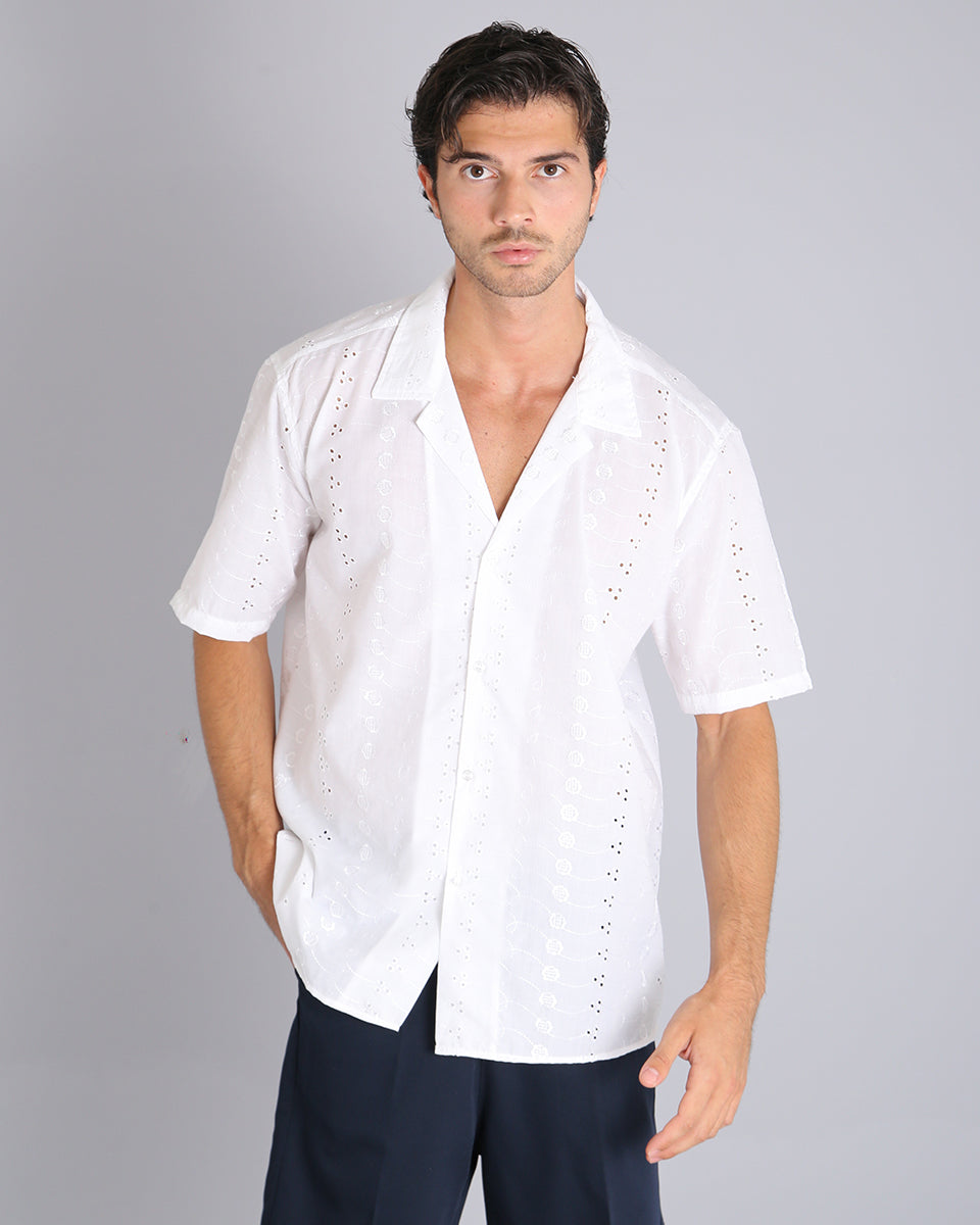 Msm Studio Camicia in pizzo san gallo