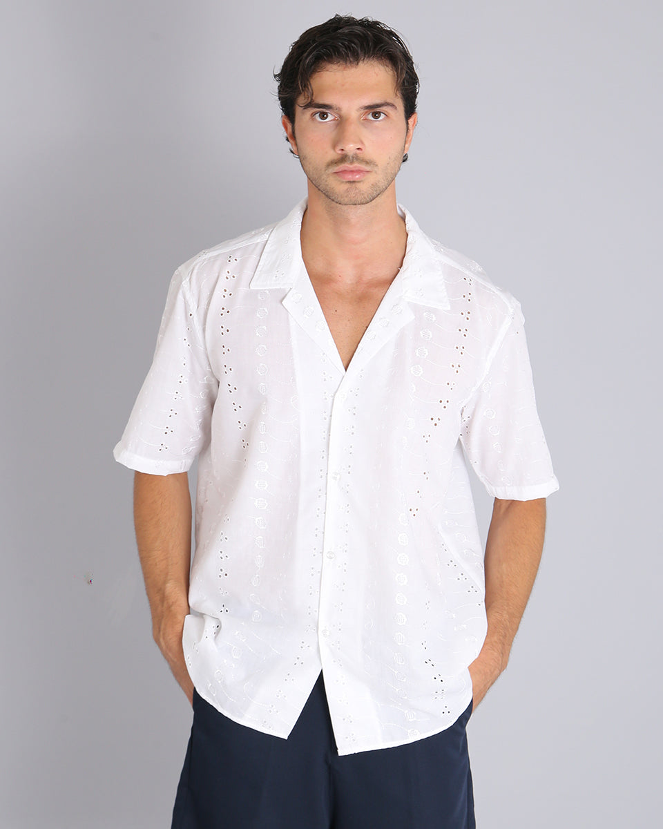 Msm Studio Camicia in pizzo san gallo