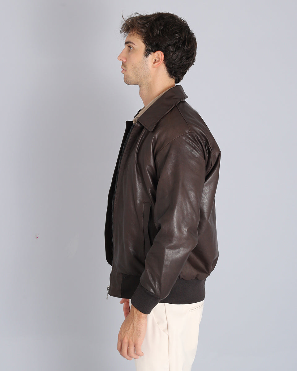 Bomber jacket with collar