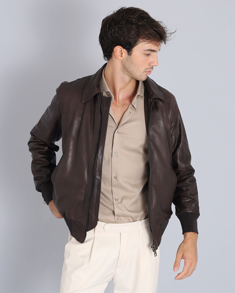 Bomber jacket with collar