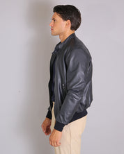 Msm Studio Korean Leather Jacket Blue