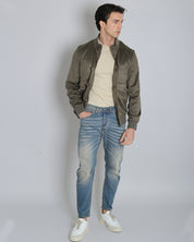 Bomber jacket with collar