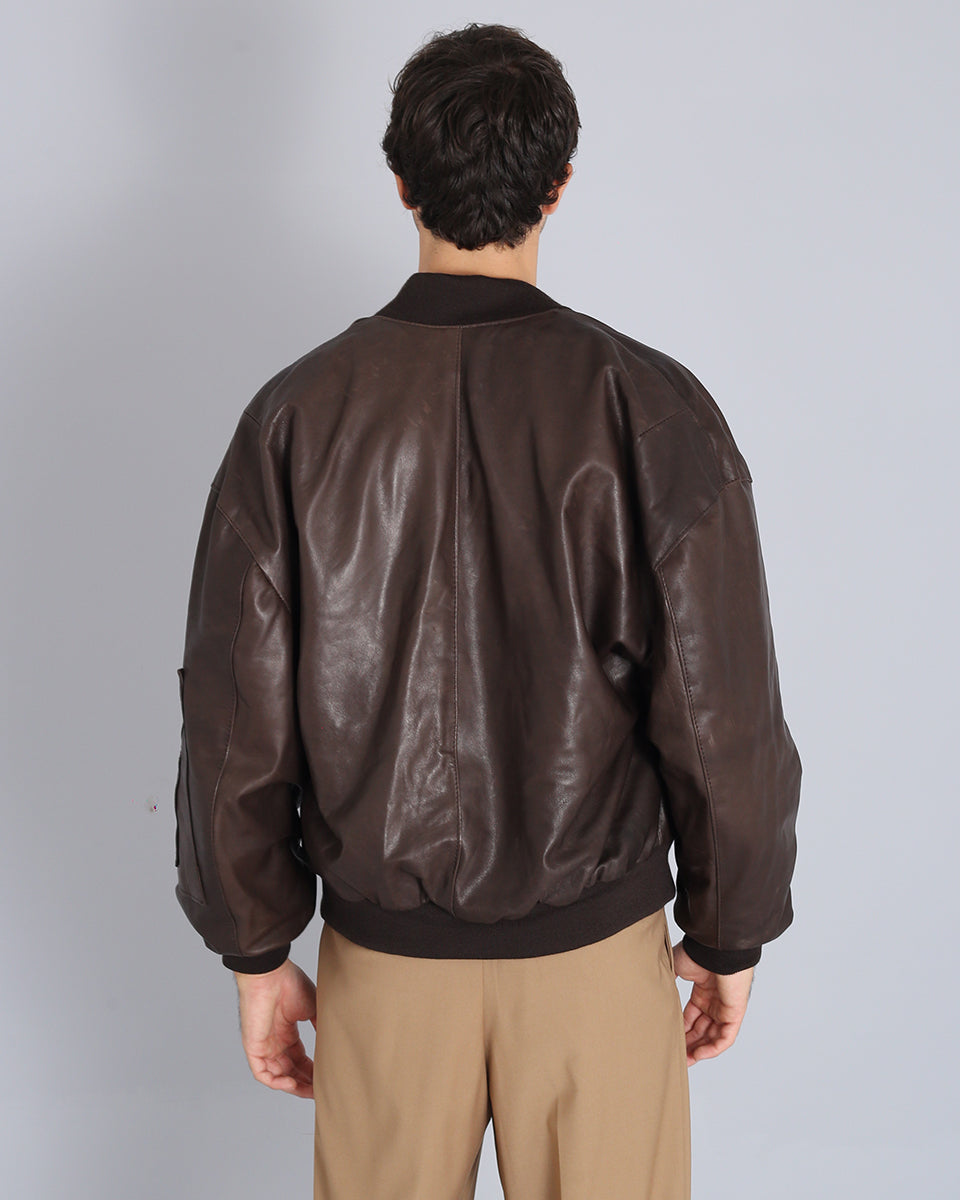 Oversized bomber jacket with pocket