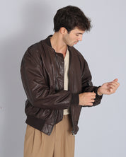 Oversized bomber jacket with pocket