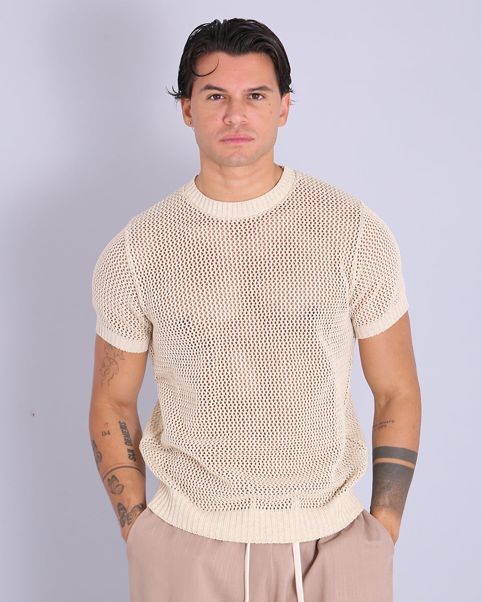 Msm Studio T-Shirt traforata in filo